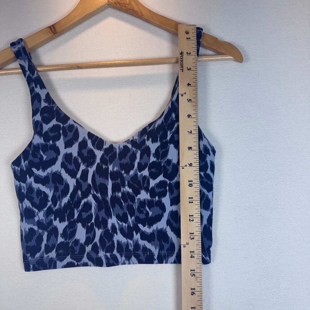 OFFLINE Aerie Real Me Sports Bra Small Petite Blue Cheetah Longline - Picture 7 of 7